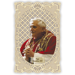 Officina D'Arte Torre　飾りレース紙ご絵  教皇ベネディクト１６世　Benedetto XVI　OAT180 イタリア語祈りカード　