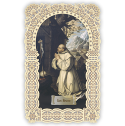 Officina D'Arte Torre　飾りレース紙ご絵  St. Bruno C.　ブルーノ　Bruno　OAT125　イタリア語祈りカード　