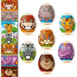 ウクライナ 　EW-039   　 ウクライナのイースターエッグ　かんたんラップ　ジャングルの動物のイースターエッグデコレーションラップ7種