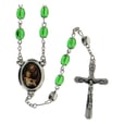 ロザリオ　ファティマ１１　箱入りロザリオ　聖ヨセフ　Devotional rosaries Saint Joseph rosary with green glass beads 6 mm - Faith Collection 11/47