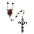ロザリオ　ファティマ３８　転機のロザリオ　Devotional rosaries Conversion rosary brown glass beads 6 mm - Faith Collection 38/47