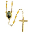 ロザリオ　ファティマ４５　聖教皇のロザリオ　Devotional rosaries Holy Popes rosary with 4 mm gilded glass cylinder beads - Faith Collection 45/47