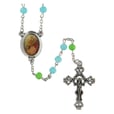 ロザリオ　ファティマ４６　聖母マリア　子供のロザリオ    Devotional rosaries Mary and Child Rosary, light blue glass beads 6 mm - Faith Collection 46/47