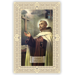 Officina D'Arte Torre　飾りレース紙ご絵　十字架の聖ヨハネ　Giovanni Della Croce　OAT076　イタリア語祈りカード　