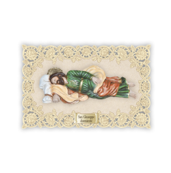 Officina D'Arte Torre　飾りレース紙ご絵　眠るヨゼフ　Giuseppe Dormiente  OAT272 イタリア語祈りカード　