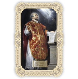 Officina D'Arte Torre　飾りレース紙ご絵　聖イグナチオデロヲラ　Ignazio Di Loyola　OAT074　イタリア語祈りカード　