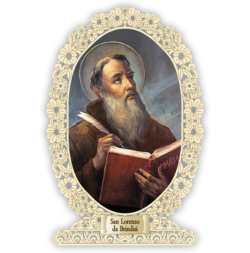 Officina D'Arte Torre　飾りレース紙ご絵   　ブリンディシの聖ローレンス　Lorenzo Da Brindisi　 OAT246 イタリア語祈りカード　