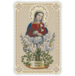 Officina D'Arte Torre　飾りレース紙ご絵  ギグリの聖母　Madonna Dei Gigli　OAT123　イタリア語祈りカード　