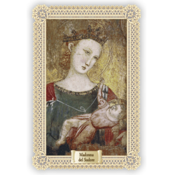 Officina D'Arte Torre　飾りレース紙ご絵  聖骸布の聖母 Madonna Del Sudore　 OAT216 イタリア語祈りカード　