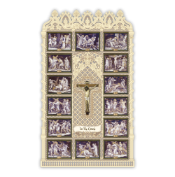 Officina D'Arte Torre　飾りレース紙ご絵　大判　十字架の道行　Via Crucis (Formato Grande)　OAT149　イタリア語祈りカード　