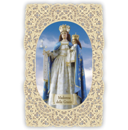 Officina D'Arte Torre　飾りレース紙ご絵 　恵みの聖母　Madonna Delle Grazie　OAT176  イタリア語祈りカード　