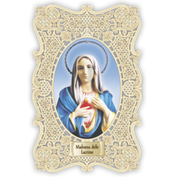 Officina D'Arte Torre　飾りレース紙ご絵  み心の聖母　MADONNA DELLE LACRIME OAT234 イタリア語祈りカード　
