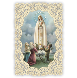 Officina D'Arte Torre　飾りレース紙ご絵　ファティマの聖母　Madonna Di Fatima  OAT268 イタリア語祈りカード　
