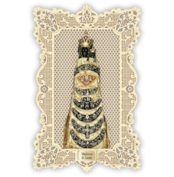Officina D'Arte Torre　飾りレース紙ご絵　ロレートの聖母　Madonna Di Loreto　OAT95　イタリア語祈りカード　