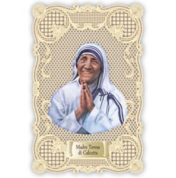 Officina D'Arte Torre　飾りレース紙ご絵　　コルカタの聖テレサ　マザーテレサ　Madre Teresa Di Calcutta　OAT94　イタリア語祈りカード　