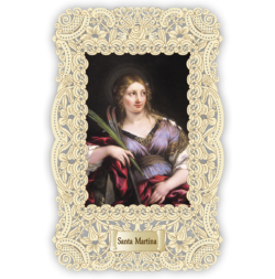 Officina D'Arte Torre　飾りレース紙ご絵  聖マルティナ　Martina　 OAT241 イタリア語祈りカード　