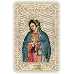 Officina D'Arte Torre　飾りレース紙ご絵  グアタルーペの聖母 Nostra Signora Di Guadalupe　 OAT206 イタリア語祈りカード　