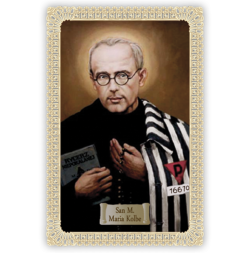 Officina D'Arte Torre　飾りレース紙ご絵  聖コルベ　Padre Kolbe　 OAT243 イタリア語祈りカード　