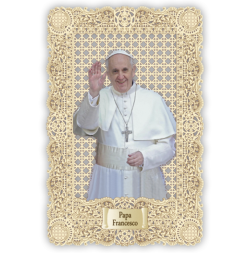 Officina D'Arte Torre　飾りレース紙ご絵  教皇フランシスコ　Papa Francesco　OAT178  イタリア語祈りカード　