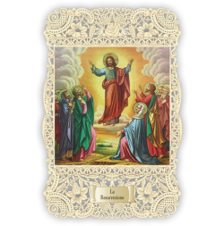 Officina D'Arte Torre　飾りレース紙ご絵　イエス復活　Resurrezione Di Cristo　 OAT265 イタリア語祈りカード　