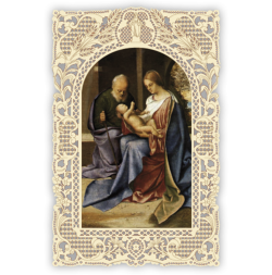 Officina D'Arte Torre　飾りレース紙ご絵　聖家族　　SACRA FAMIGLIA　OAT98　イタリア語祈りカード　