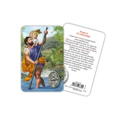 ATSITALIA 　メダイ付きカード　日本語　聖クリストファー　6889J　 メダルがラミネートされた祈りのカード　Saint Christopher - Laminated prayer card with medal