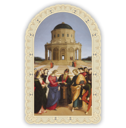 Officina D'Arte Torre　飾りレース紙ご絵　聖母の結婚 (ラファエロ)　Sposalizio Della Vergine　 OAT264 イタリア語祈りカード　