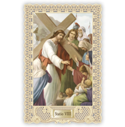 Officina D'Arte Torre　飾りレース紙ご絵 　十字架の道行 8　Via Crucis Stazione   VIII OAT168　イタリア語祈りカード　