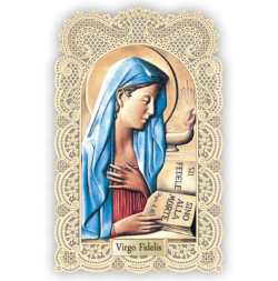 Officina D'Arte Torre　飾りレース紙ご絵  Virgo Fidelis  OAT213 イタリア語祈りカード　