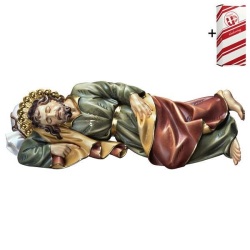 ULPE WOOD ART　イタリア　木彫　眠る聖ヨセフ　１８センチ　ST. JOSEPH SLEEPING + GIFT BOX　 UP261200B18