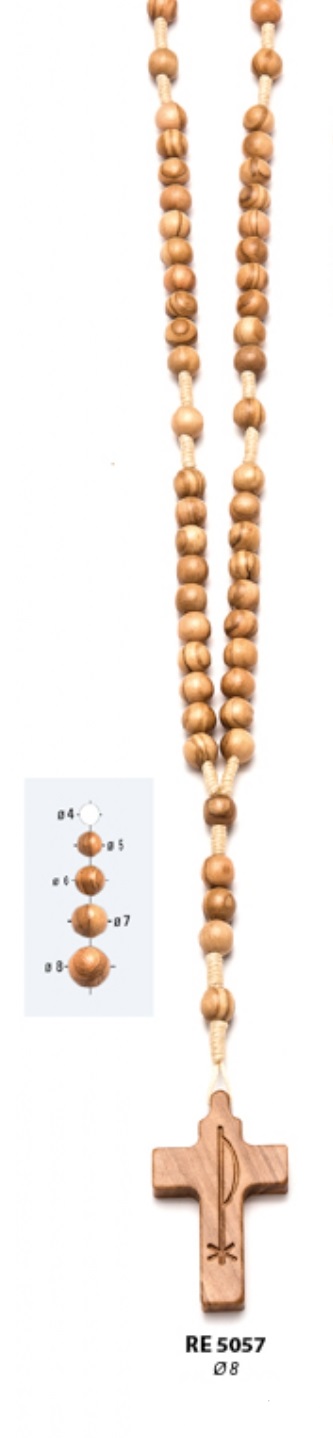 イタリア LALRE5057 オリーブ8ミリ珠 ロザリオ