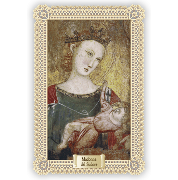Officina D'Arte Torre　飾りレース紙ご絵  聖骸布の聖母 Madonna Del Sudore　 OAT216 イタリア語祈りカード　