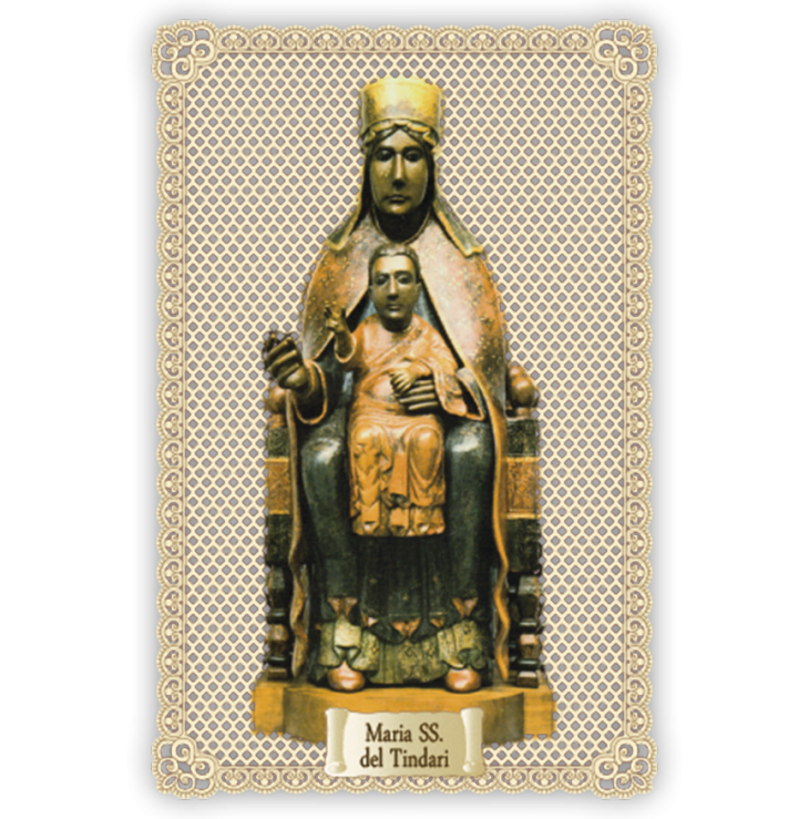 Officina D'Arte Torre　飾りレース紙ご絵   Madonna Del Tindari  OAT203 イタリア語祈りカード　