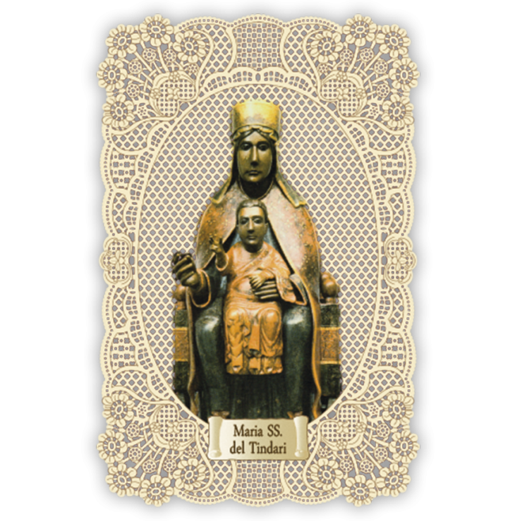 Officina D'Arte Torre　飾りレース紙ご絵   Madonna Del Tindari  OAT202 イタリア語祈りカード　
