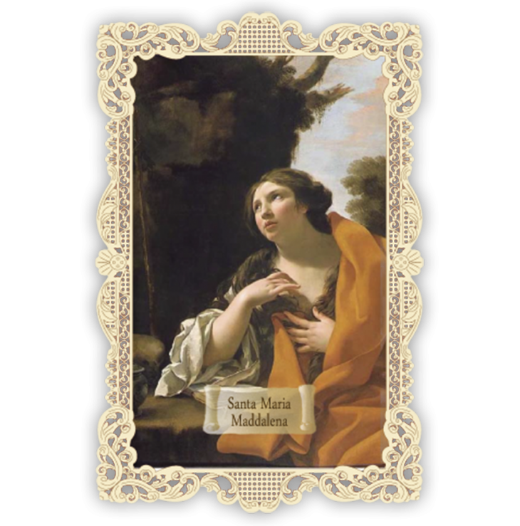 Officina D'Arte Torre　飾りレース紙ご絵  マグダラのマリア　 Maria Maddalena　OAT118　イタリア語祈りカード　