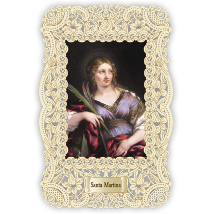 Officina D'Arte Torre　飾りレース紙ご絵  聖マルティナ　Martina　 OAT241 イタリア語祈りカード　