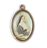 一般不可 転売禁止 FRATELLI BONELLA イタリア 高品質箔押 FB675D0608 両面メダイ 聖ベルナデッタ ルルド大聖堂 金色 22ミリ