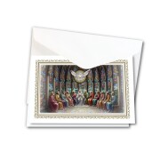 FRATELLI BONELLA イタリア 金箔押 FB628BC25 グリーティングカード 聖霊降臨祭の堅信式用、ホットスタンプの金枠付きカード 22×12センチ 紙 裏はイタリア語祈り