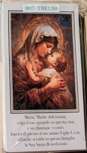 FRATELLI BONELLA イタリア 金箔押 祝福のカード FB907-TBE139 聖母子クラシカル 22×12センチ 紙 裏はイタリア語祈り