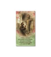 FRATELLI BONELLA イタリア 金箔押 祝福のカード FB907-TBE1206 サン・ダミアーノの十字架に祈るアッシジの聖フランシスコ 22×12センチ 紙 裏はイタリア語祈り