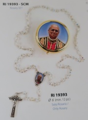 一般不可　転売不可　イタリア　教皇レオ１４世　LALRI19393-SCM 　６ミリクリア珠　金ホスチアケースにもなるケース入り　ロザリオ