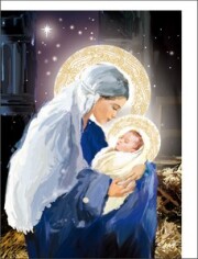 グリーティングカード クリスマス「聖母子」 封筒付き イラスト