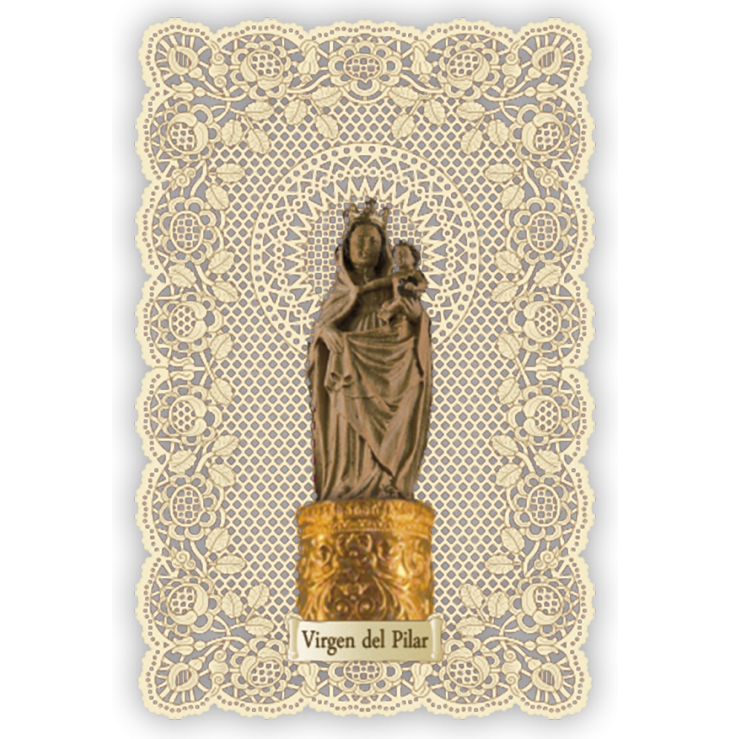 Officina D'Arte Torre　飾りレース紙ご絵    Nostra Signora Del Pilar OAT211 イタリア語祈りカード　