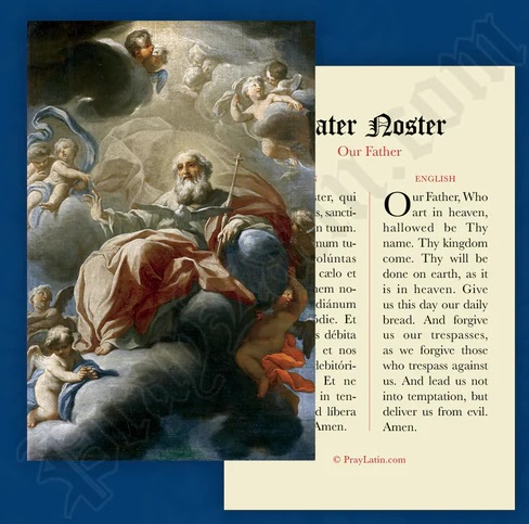 LCC ラテン語祈りカード　ラテン語と英語　主の祈り　OUR FATHER　カード　１１×７センチ　光沢紙　００３