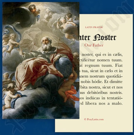 LCC ラテン語祈りカード　ラテン語　主の祈り　OUR FATHER　カード　１１×７センチ　光沢紙　００４０