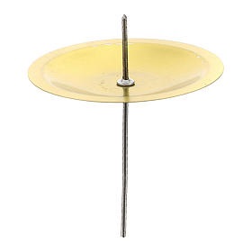 イタリア　 HAPR003336　アドベント用キャンドルホルダー 4個セット、金色の真鍮の直径。5cm　実際お届け品は縁取りが波型に変更になっています。　ピン先に保護ゴムあり。
