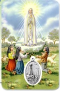 イタリア　 LALRN06SCG　ファティマご出現の聖母と子供たち　メダイ付きカード