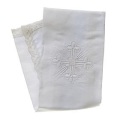 EU　HL1028  PM001028　 教会典礼用　　刺繍クロス　カリスリネン　 purificatoio-misto-lino リネンブレンド清浄布  約２８ x ４８ cm　