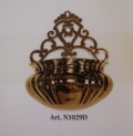 教会住所のみお届け　Natale Salvadi　イタリア　ARTN1029　Acquasantiera Holy Water Font 教会入り口用　聖水入れ　大　２４Ｋメッキ　高さ３２センチ N1029D
