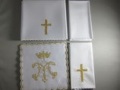 EU　HLCR120-020  教会典礼用　カリスリネン４点セット　金銀マリア王冠　Chalice's linen set　
